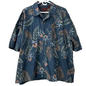 Cotton Works hawiian tropical luau button up summer vacation beach men’s 2XL